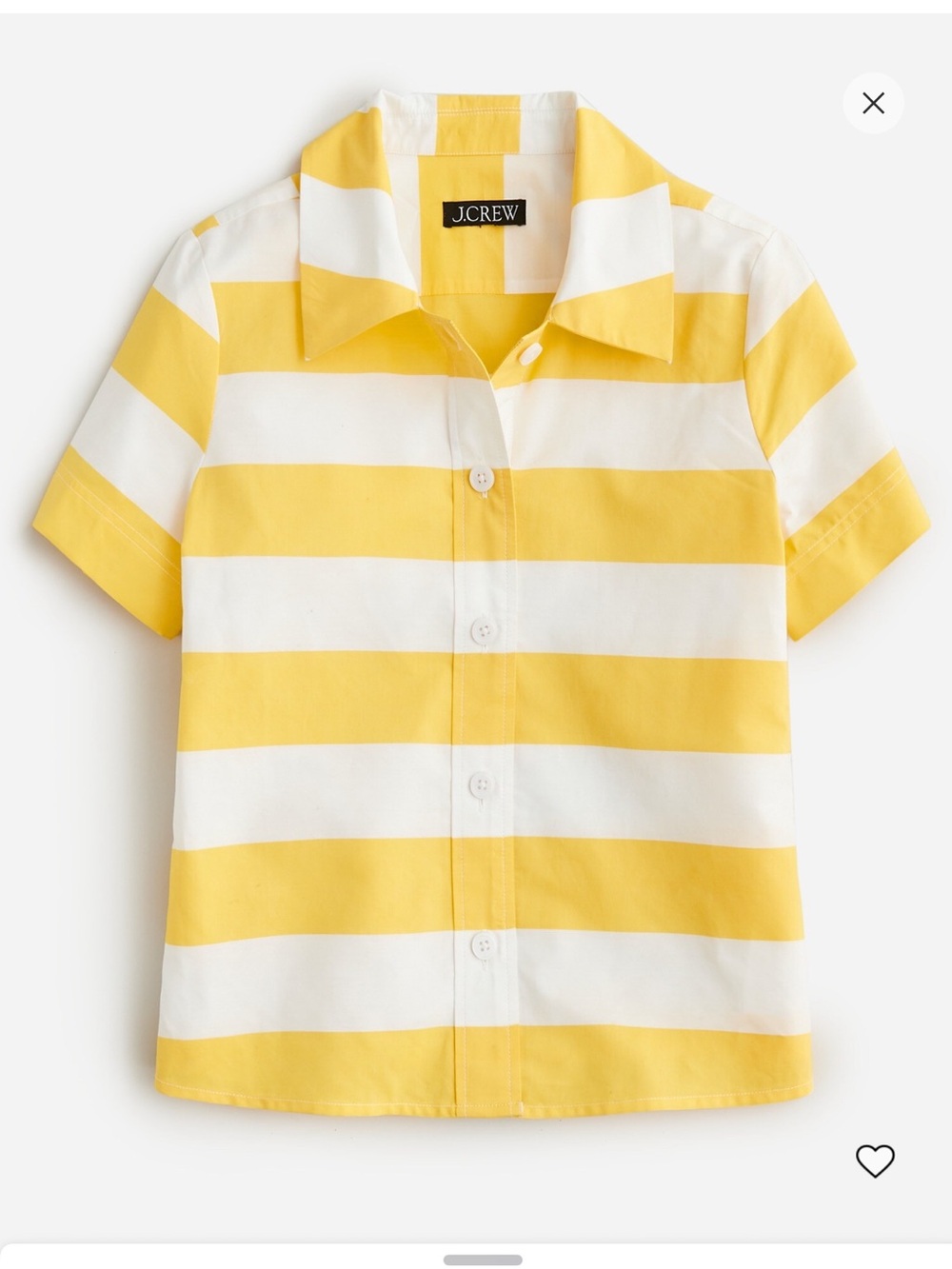 J.Crew Gamine Yellow & White Striped Button-Up Shirt